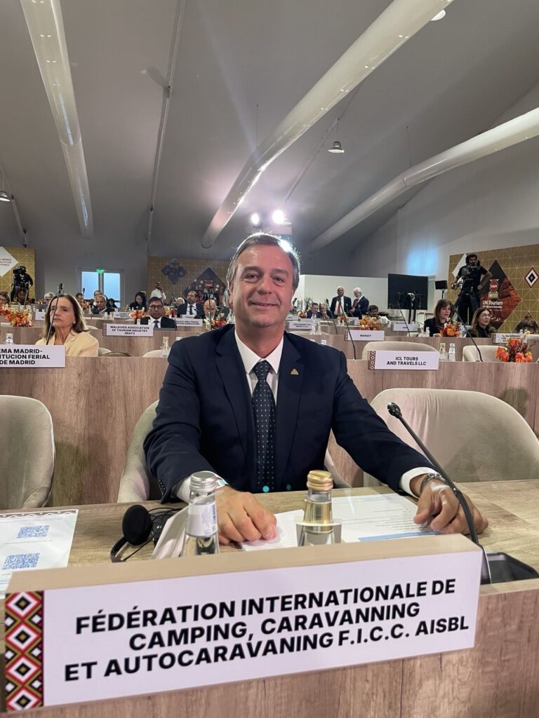 Global representation: João Alves Pereira representing the F.I.C.C. at the UN Tourism General Assembly in Riyadh, 2025, actively participating in the shaping of the future of international tourism.